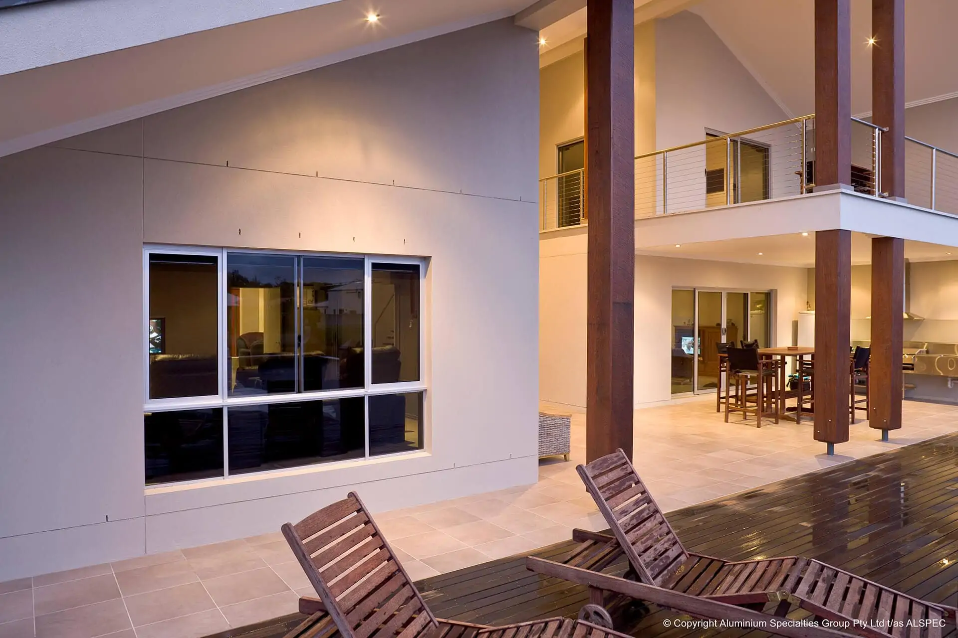 exterior of house with window screens